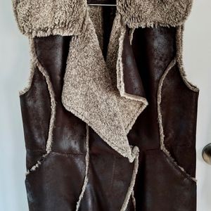 Jones New York Faux Suede Brown Vest